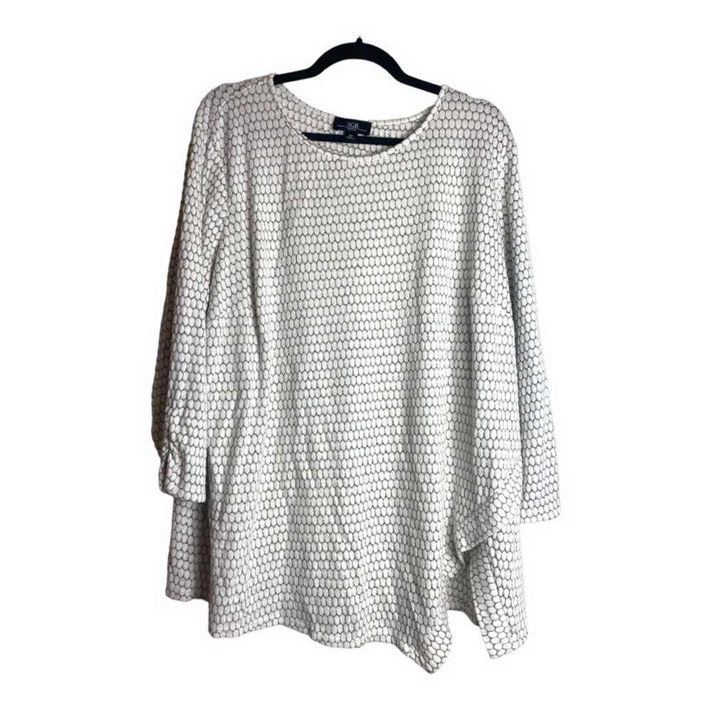 AGB Woman Textured Geometric Knit Top, 3X